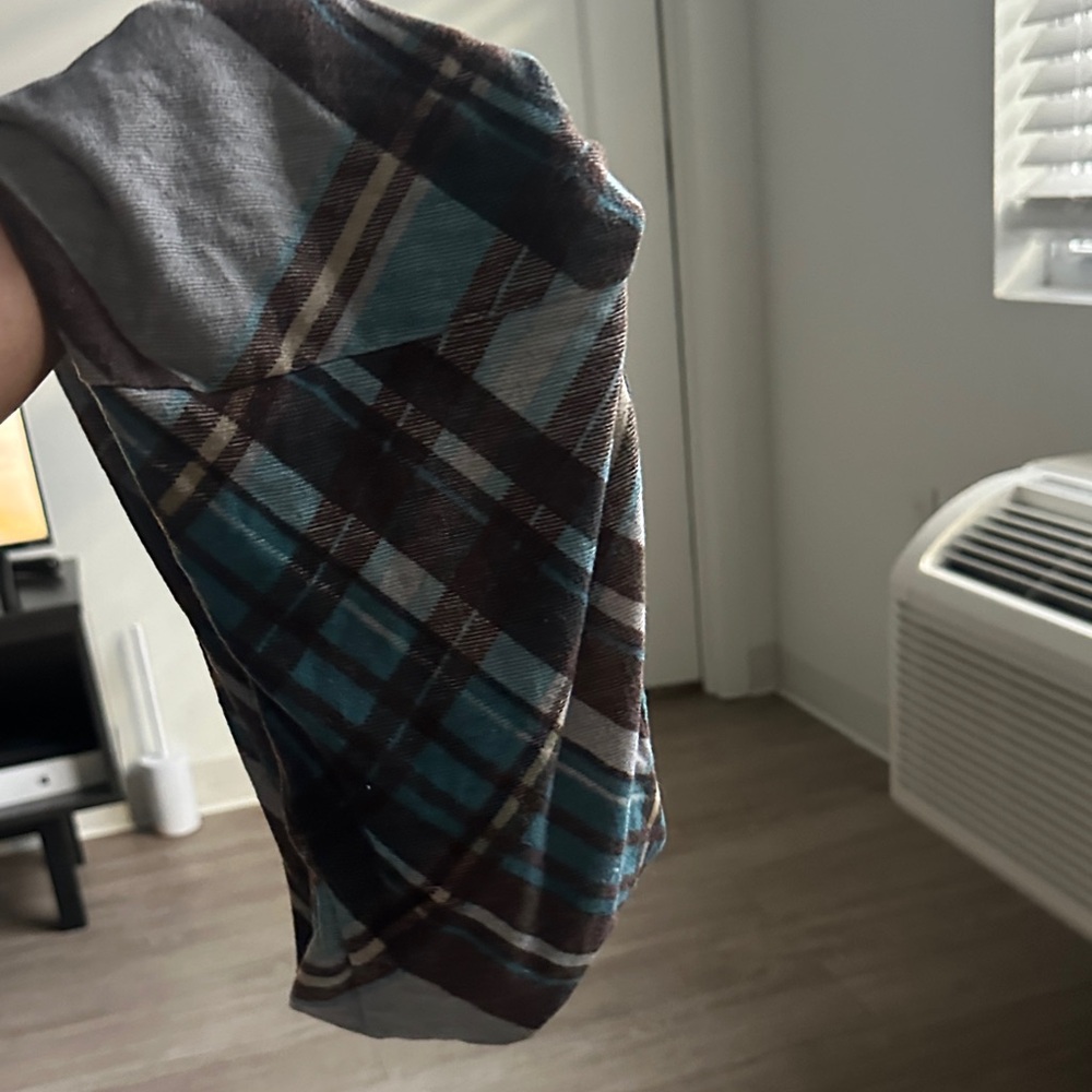 Plaid Women's Headscarf in Blue and Brown